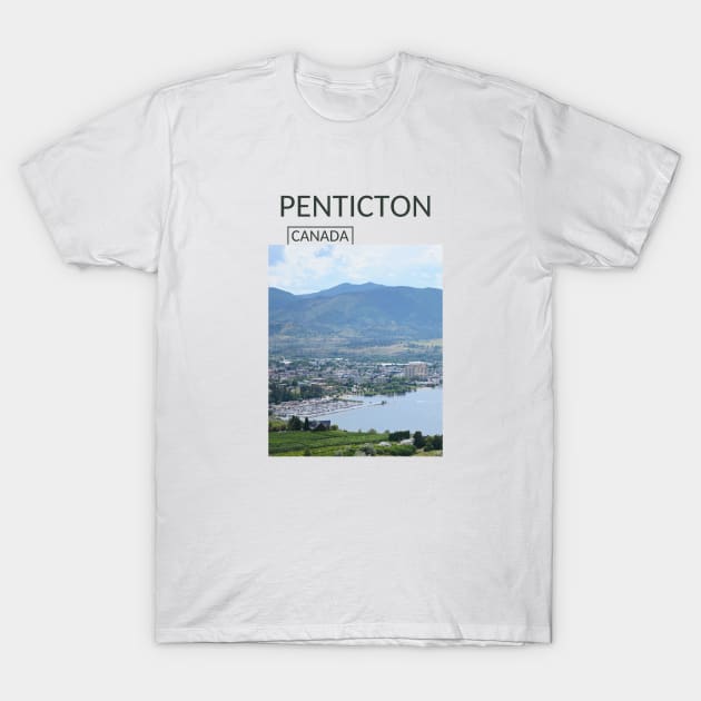 Penticton British Columbia Canada City Skyline Cityscape Souvenir Present Gift for Canadian T-shirt Apparel Mug Notebook Tote Pillow Sticker Magnet T-Shirt by Mr. Travel Joy